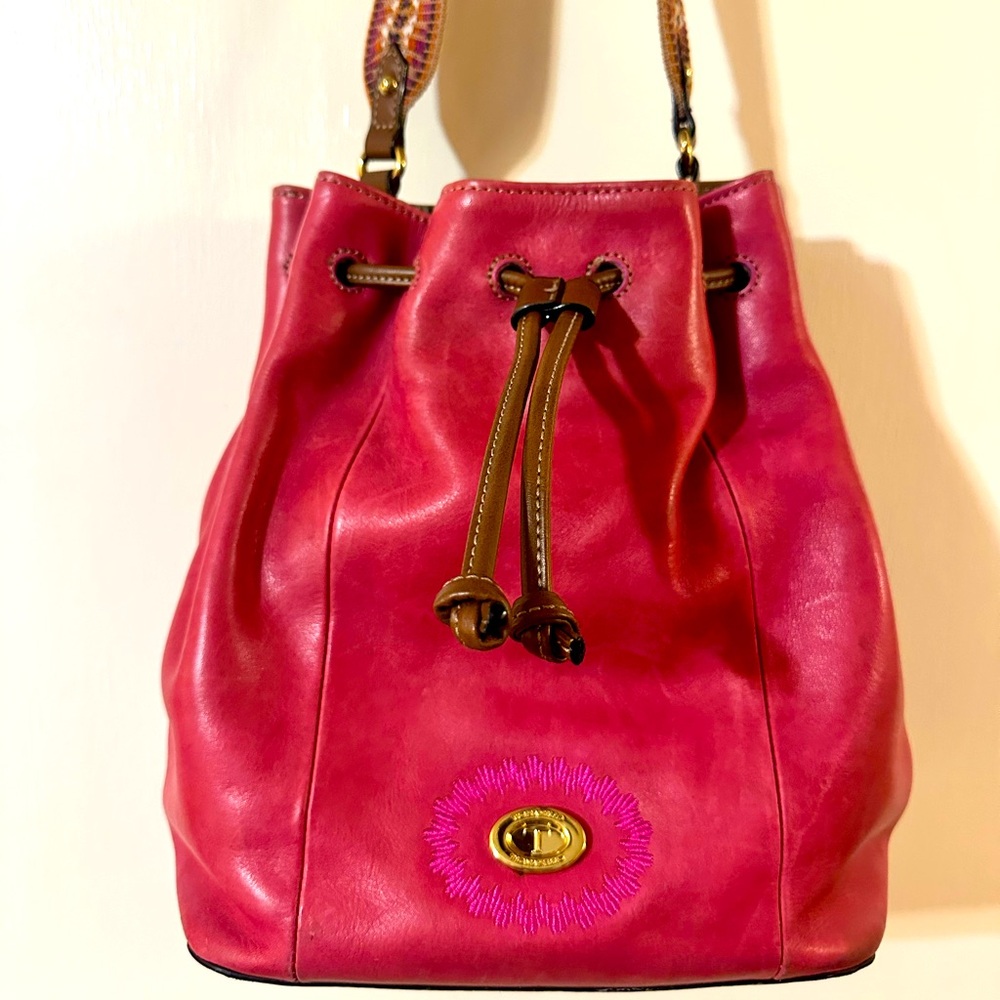 Tignanello vintage pink hobo bag
